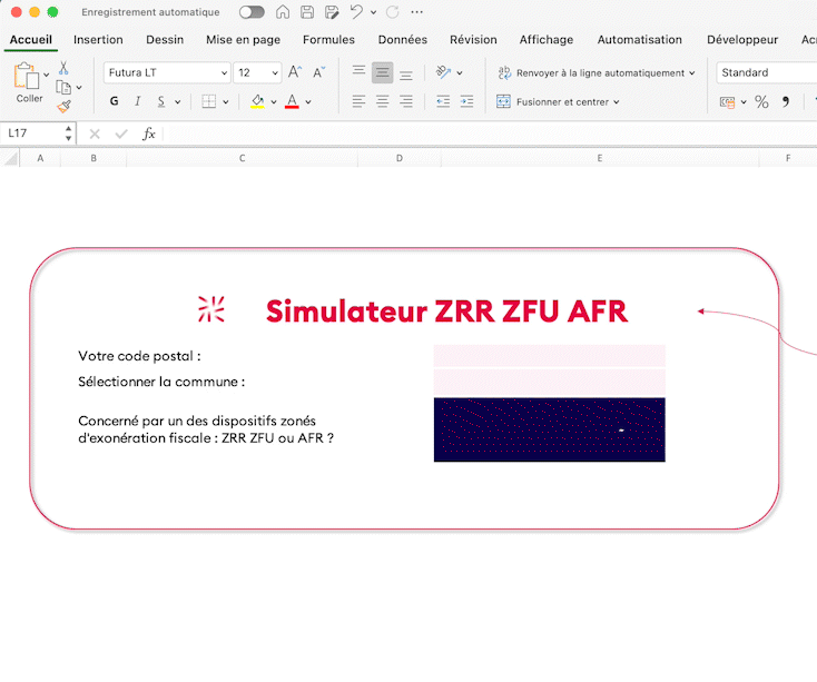 aperçu simulateur aides exonération fiscale ZFU, ZRR, ZRD, ZAFR, QPV